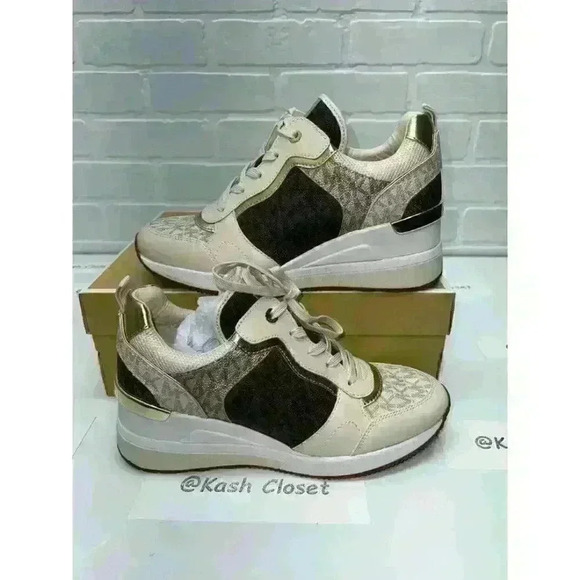 Michael Kors shoes crista trainer tech canvas trainer brown multi - Picture 1 of 11